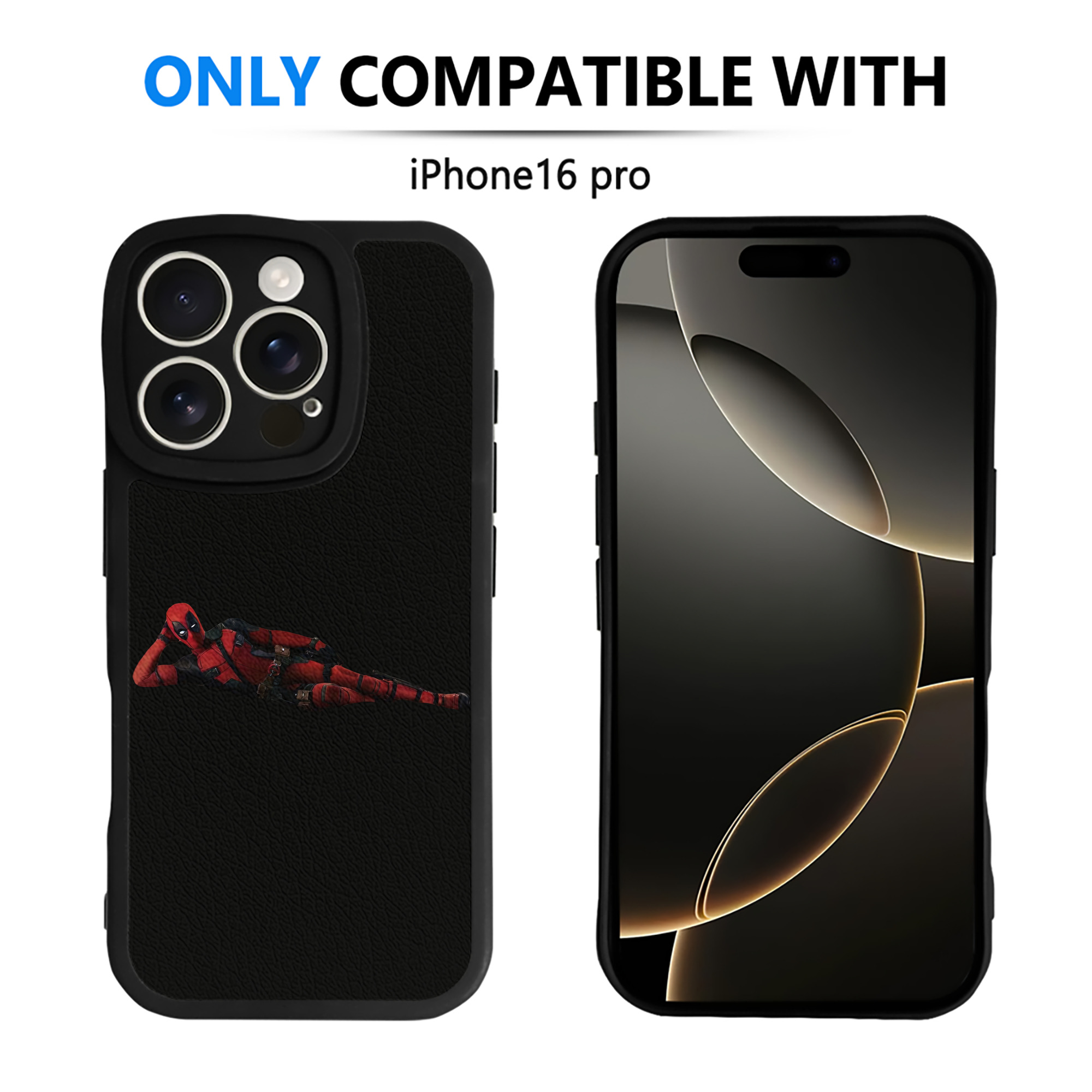 （画像用） Deadpool デッドプール 【iPhone 16シリーズ対応】シリコンスマホケース（レザー調） 材質：シリコン